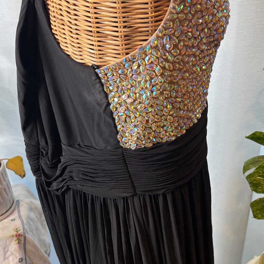Tease Prom by Sydney's Closet rhinestone black evening gown Plus 18 SPARKLY! ✨ - Picture 3 of 6